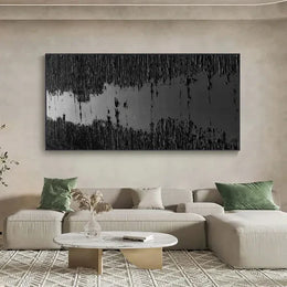 Black Minimalist Textured Painting #MZ014