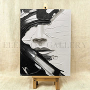 Abstract Portrait Black and White Painting #AP014
