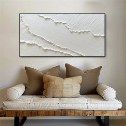 White Minimalist Textured Painting Canvas #MM193