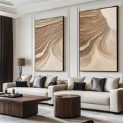 Beige & Brown Abstract Set of 2 #BB135