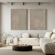 Beige and Brown Wabi Sabi Textured Canvas Art Set of 2 #WS641