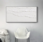 White Minimalist Textured Painting Canvas #MM019