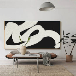 Black White Textured Minimalist Wall Art #MZ066
