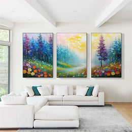 Flower & Tree Abstract Wall Art Set of 3 #ML157