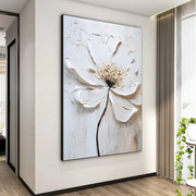 White Flower & Tree Abstract Textured Wall Art #ML129