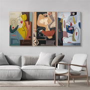 Colorful Abstract Portrait Set of 3 Wall Art #PT006