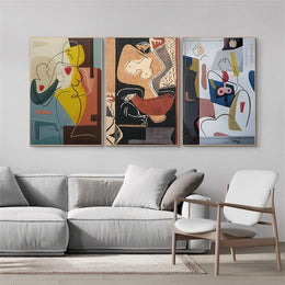 Colorful Abstract Portrait Set of 3 Wall Art #PT006