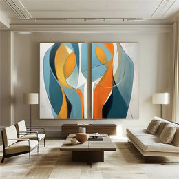 Contemporary Abstract Minimalist Set of 2 Wall Art #CW037