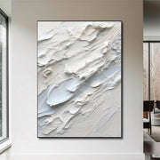 White Minimalist Textured Painting Canvas #MM153