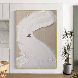 Skiing Sport Art Textured Painting Canvas #MM232