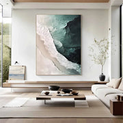 Ocean And Sky Abstract Textured Canvas Art #OS 302