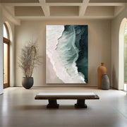 Ocean And Sky Abstract Textured Canvas Art #OS 300