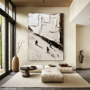 Skiing Sport Art Textured Painting Canvas # SA031