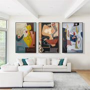 Colorful Abstract Portrait Set of 3 Wall Art #PT006