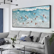 Swimming  Sport Textured  Canvas Painting #SA009