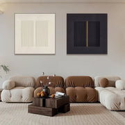 Beige & Black Wabi Sabi Square Set of 2 Wall Art  #WS317