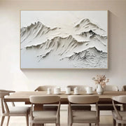 White Minimalist Textured Painting Canvas #MM158