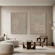 Beige and Brown Wabi Sabi Textured Canvas Art Set of 2 #WS641