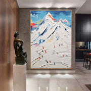 Skiing Sport Art Textured Painting Canvas #MM229