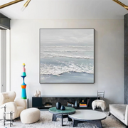 Ocean And Sky Abstract Textured Canvas Art #OS 291