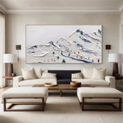Skiing Sport Art Textured Painting Canvas #MM226