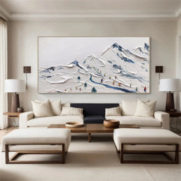 Skiing Sport Art Textured Painting Canvas #MM226