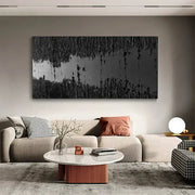 Black Minimalist Textured Painting #MZ014