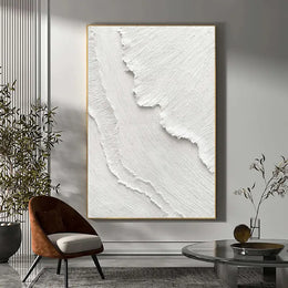 White Minimalist Textured Painting Canvas #MM026