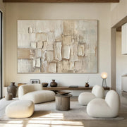 Beige Abstract Textured Wall Art #AB 571