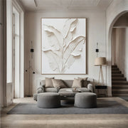 Beige Flower & Tree Abstract Texture  Canvas Art #FT 239