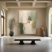 Beige & Green Abstract Wall Art #BG144