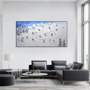 Skiing Sport Art Textured Painting Canvas # SA045