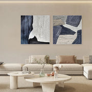 Abstract Textured Square Set of 2 Wall Art #AB 497