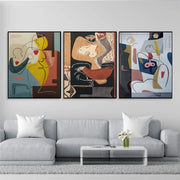 Colorful Abstract Portrait Set of 3 Wall Art #PT006