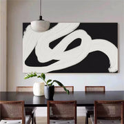 Black White Textured Minimalist Wall Art #MZ066