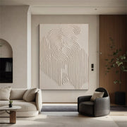 Beige & Brown Abstract Textured Painting Canvas #BB022