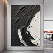 Black White Textured Minimalist Wall Art #MZ071