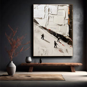 Skiing Sport Art Textured Painting Canvas # SA031