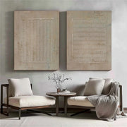 Beige and Brown Wabi Sabi Textured Canvas Art Set of 2 #WS641