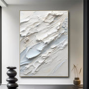 White Minimalist Textured Painting Canvas #MM153
