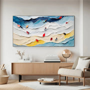 Colorful Ocean And Sky Abstract Textured Canvas Art #OS 299