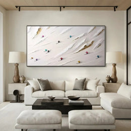 Skiing Sport Textured Wall Art #SA036