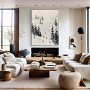 Skiing Sport Art Textured Painting Canvas # SA033