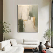 Beige & Green Abstract Wall Art #BG144