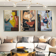 Colorful Abstract Portrait Set of 3 Wall Art #PT006