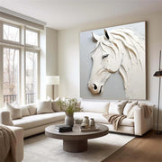 Abstract Animal Horse Textured Canvas Art #AP173
