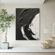 Black White Textured Minimalist Wall Art #MZ071
