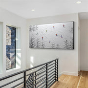 Skiing Sport Art Textured Painting Canvas # SA044