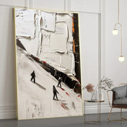Skiing Sport Art Textured Painting Canvas # SA031