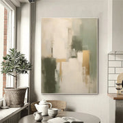 Beige & Green Abstract Wall Art #BG144